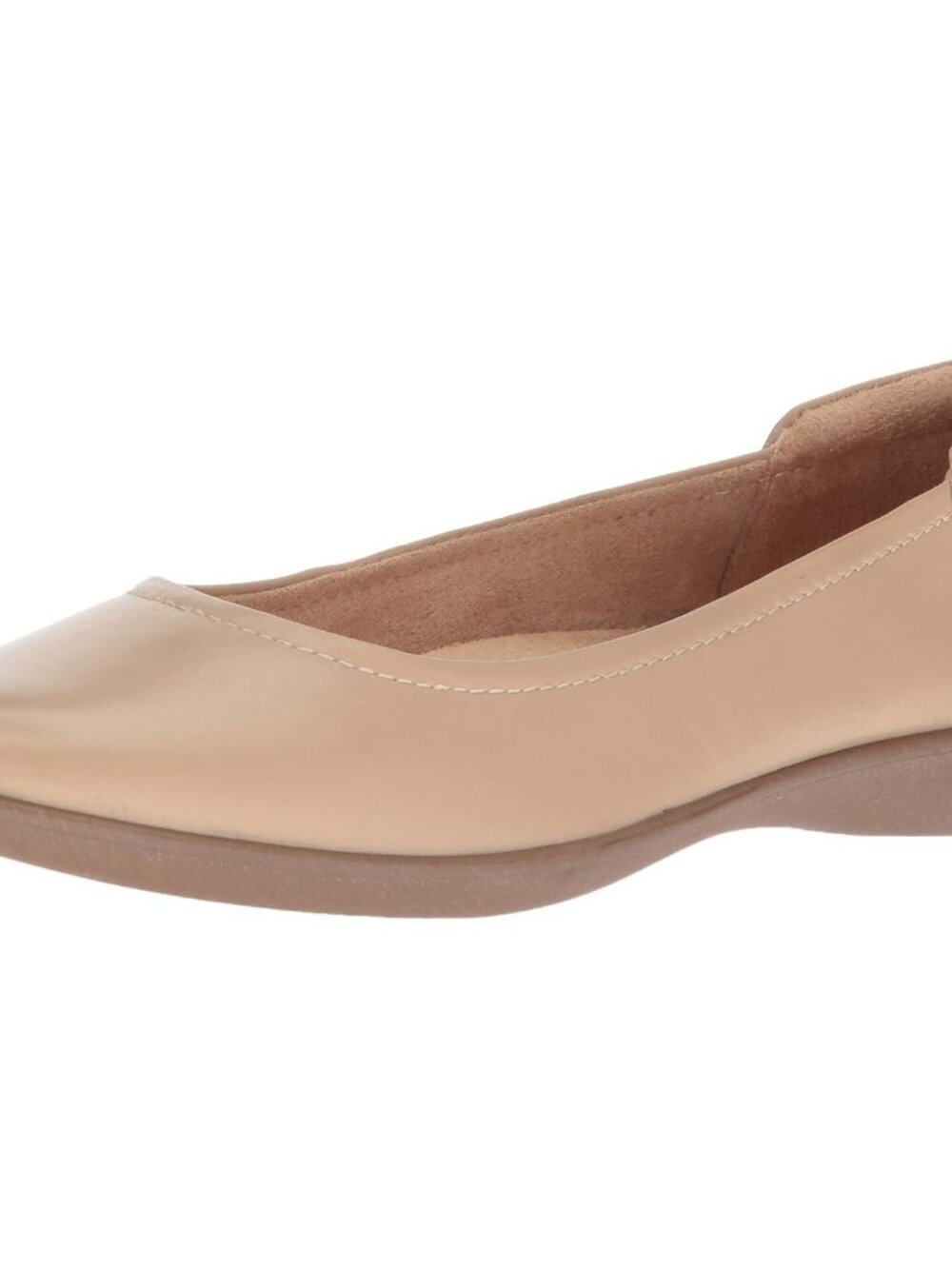 Women's Flexy Ballet Flat in Nude, Size 7 Wide - Padded Comfort & Slip-On Design
